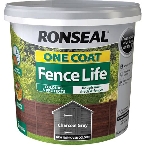 ronseal grey fence paint b&m.